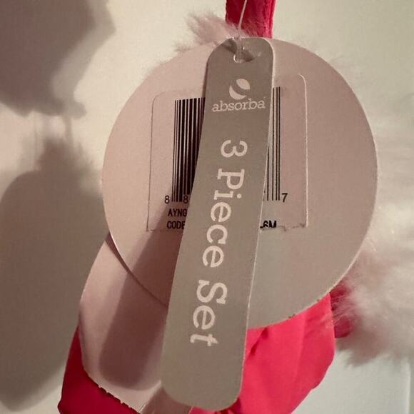 NWT Absorba Pink Heart Faux Fur Lined 3 Piece Set Hooded Snowsuit Sz 3-6M - Picture 3 of 10